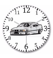 Bmw  Stanced Out E36  Duvar Saati Bombeli Gercek Cam