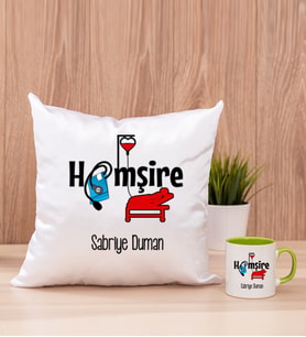 Hemşire Kare Yastık ve Yeşil Kupa Bardak
