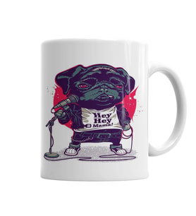 Black Dog Pug Köpek Kupa Bardak Porselen