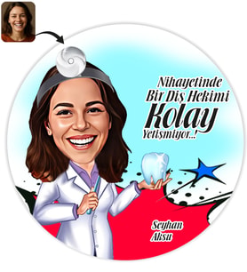 BK Gift Kişiye Özel Bayan Diş Hekimi Karikatür Baskılı Yaş Pasta İçin Yenilebilir Şekerli Kağıt  2(Sadece Kağıt)