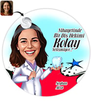 BK Gift Kişiye Özel Bayan Diş Hekimi Karikatür Baskılı Yaş Pasta İçin Yenilebilir Şekerli Kağıt  2(Sadece Kağıt)