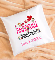Mesajlı Anaokulu Öğretmeni Hediye Yastık