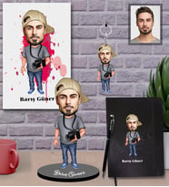 Kişiye Özel Fotoğrafçı Karikatürlü 5 li Hediye Seti Bay-3