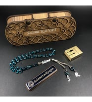 GÜMÜŞ İSİMLİ VE HARFLİ TESBİH VE USB ÇAKMAK SET - KİŞİYE ÖZEL YAZILAR İLE