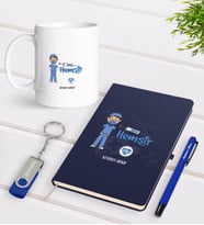 BK Gift Kişiye Özel Hemşir Temalı Lacivert Defter Kalem Kupa 32gb USB Bellek Hediye Seti-1 (Model 1)