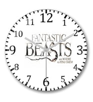 Fantastic Beasts Duvar Saati Bombeli Gercek Cam