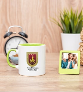 Kara Kuvvetleri Yeşil Kupa Bardak ve Yeşil Mini Fotoğraf Çerçevesi