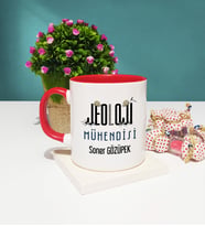 Jeoloji Mühendisi Kupa Bardak Kırmızı