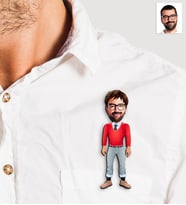 BK Gift Kişiye Özel Karikatürlü Erkek Broş - 4