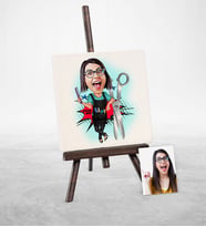 BK Gift Kişiye Özel Bayan Kuaför Karikatür Şovaleli Doğal Taş  1