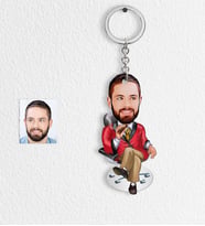 BK Gift Kişiye Özel Bay Patron Karikatür Anahtarlık  2