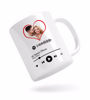 BK Gift Kişiye Özel Fotoğraflı Spotify Barkodlu Beyaz Kupa Bardak-1