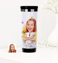 BK Gift Kişiye Özel Bayan Mimar Karikatürlü Çelik Termos Bardak
