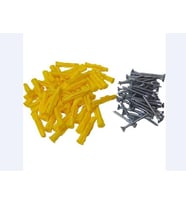 8 mm Roket Dübeli 5x50 mm Vidası  Dübel Vida Seti 50 Adet