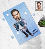Kişiye Özel Doktor Tasarımlı Karikatür A4 99 Parça Puzzle Bay-4