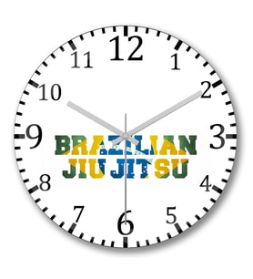 Braxzilian Jiu Jitsu  Duvar Saati Bombeli Gercek Cam