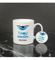 Yüzme Antrenörü Kupa Bardak ve Anahtarlık Set