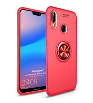 Microsonic Huawei P20 Lite Kılıf Kickstand Ring Holder Kırmızı