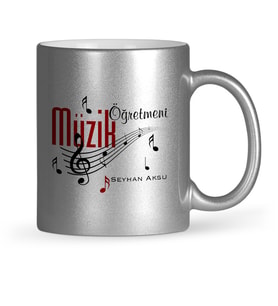 BK Gift Kişiye Özel Müzik Öğretmeni Gümüş Yaldızlı Kupa Bardak