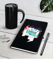 BK Gift Kişiye Özel İlk Babalar Günün Kutlu Olsun Siyah Defter Kalem Termos Mug Seti-6 (Model 1)