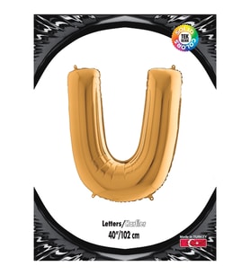 U Harf Kikajoy Altın Folyo Balon 102 cm (40 inch)