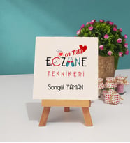 Mesajlı Eczane Teknikeri Dekoratif Taş Baskı 