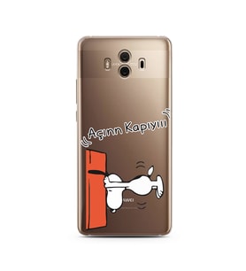 Snoopy Tasarımlı Süper Şeffaf Silikon Telefon Kılıfı Huawei Mate 10 Pro 