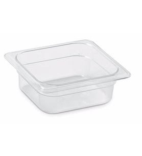 Plastport Kırılmaz Şeffaf Gastronom Küvet 1/6-65 (Siyah-Gri)