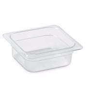 Plastport Kırılmaz Şeffaf Gastronom Küvet 1/6-65 (Siyah-Gri)