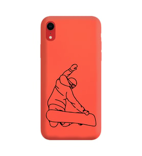 Iphone XR Çizgi Tasarımlı Turuncu Lansman Telefon Kılıfı