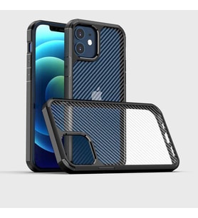 Apple iPhone 12 Mini Kılıf Zore İnoks Fiber Yüzey Tasarım Kılıf (Siyah)
