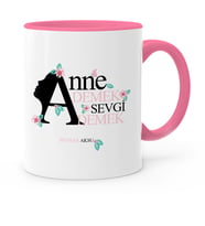 BK Gift Kişiye Özel Anne Demek Sevgi Demek Pembe Kupa Bardak