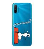 Snoopy Tasarımlı Süper Şeffaf Silikon Telefon Kılıfı Oppo Realmi C3