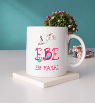 Ebe Hediye Kupa Bardak ve Taş Bardak Altlığı Hediye Seti