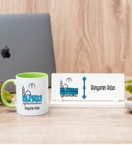 Din Kültürü Öğretmeni Yeşil Kupa Bardak Ve Masa İsimliği Hediye Seti