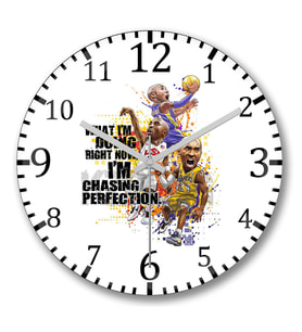 Kobe Bryant Perfection Duvar Saati Bombeli Gercek Cam