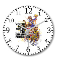 Kobe Bryant Perfection Duvar Saati Bombeli Gercek Cam