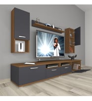 Decoraktiv Eko 5220da Mdf Tv Ünitesi Tv Sehpası (Antrasit - Ceviz)