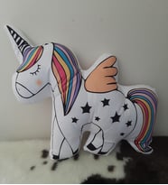 Unicorn Tek Boynuzlu At Özel Tasarım 3D Yastık (Model 1)