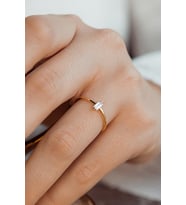 14 Ayar Mini Baget Sade Yüzük