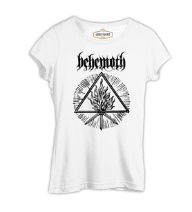 Behemoth - Logo Beyaz Kadın Tshirt
