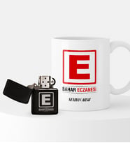 BK Gift Kişiye Özel Eczane Temalı Çakmak ve Kupa Hediye Seti - 1