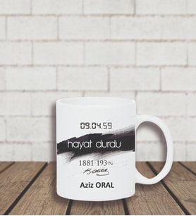 Kişiye Özel 10 Kasım Tasarımlı Kupa Bardak
