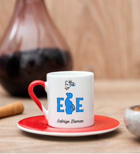 Ebe Kırmızı Türk Kahvesi Fincanı