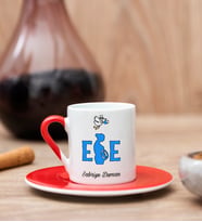 Ebe Kırmızı Türk Kahvesi Fincanı