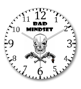 Bad Mindset Duvar Saati Bombeli Gercek Cam