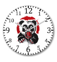Tehlikeli Panda Duvar Saati Bombeli Gercek Cam