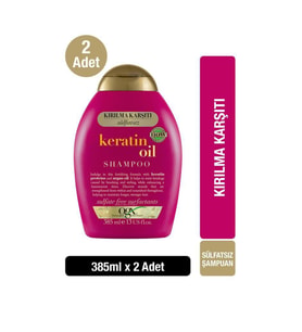 OGX Kırılma Karşıtı Keratin Oil Sülfatsız Şampuan 385 ml x2