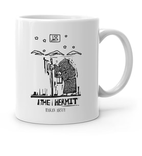 BK Gift Kişiye Özel Tarot The Hermit Gizemli Adam Beyaz Kupa Bardak