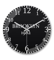 Brooklyn 1982  Duvar Saati Bombeli Gercek Cam